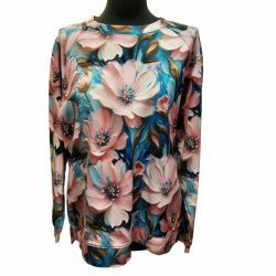 Bluzka damska malowane kwiaty S/M wyprzedaż