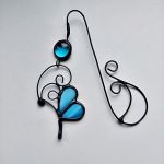 zakładka do książki motylek błękitny , witraż - zakładka witraż