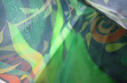 Kolorowa Roślinna X, jedwabna ręcznie malowana chusta