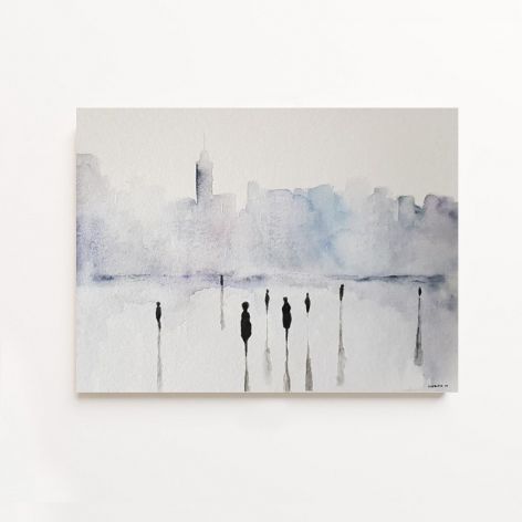Miasto-akwarela formatu 24/32 cm 