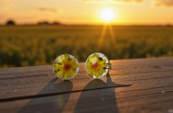 Okrągłe sztyfty z żółtym kwiatkiem