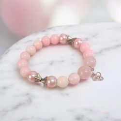 Bransoletka na gumce jasny róż