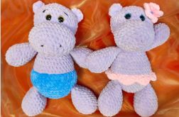 Para Hipciów Amigurumi Zestaw Szydełkowych Maskotek Handmade Walentynki