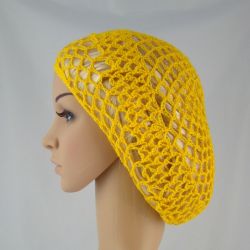 plażowa siatka na włosy w kolorze żółtym