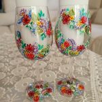 Młoda Para! Kieliszki do wina 280 ml 2 sztuki - ręcznie malowane