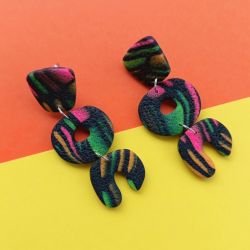 "Ina II" - kolczyki z gliny polimerowej.