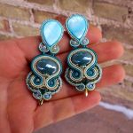 Kolczyki Mięta i Złoto. Wkrętki - 