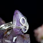 Srebrny pierścionek z purpurytem handmade - pierścionek z purpurytem