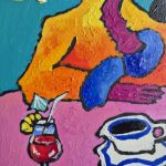 obraz olejny kawa, drink i alibi dama - 