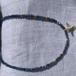 Naszyjnik choker naturalne szafiry i srebro 925 - 