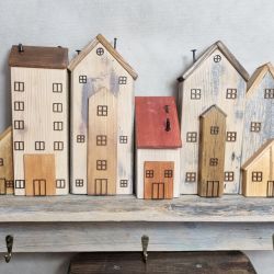 Wieszak drewniane domki Handmade 