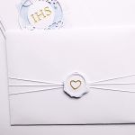 Zaproszenie komunijne z ornamentem handmade - Zaproszenie na Komunię w ozdobionej kopercie