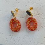 "Elektra I" - kolczyki z gliny polimerowej. - energia czerwieni