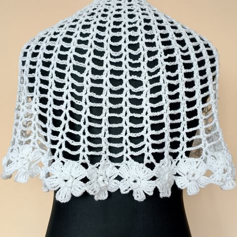 Biała pelerynka komunijna, z jedwabiem i kaszmirem