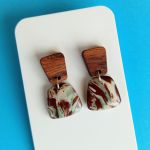 "Aura II" - kolczyki z gliny polimerowej. - abstrakcyjny wzór