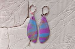 Tęczowe Kolczyki z glinki polimerowej