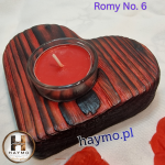 Świecznik serce Shou Sugi Ban pasy Romy No. 6 - 