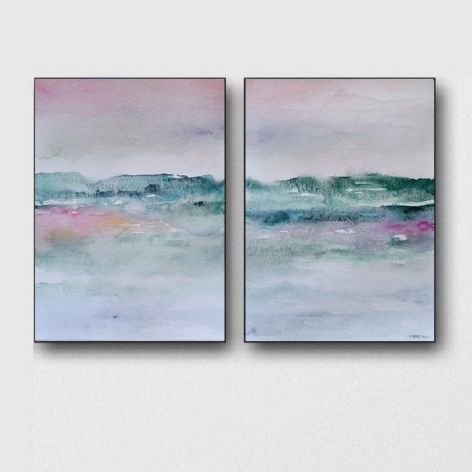 Pejzaż-dwie akwarele. 