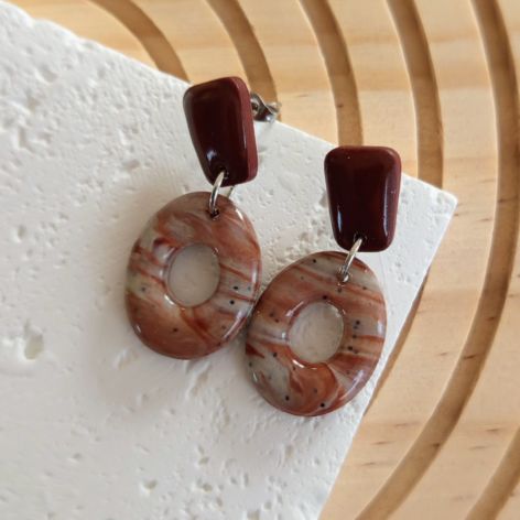 "Inet I" - kolczyki z gliny polimerowej.