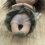 ANIOŁEK lalka - dekoracja tekstylna, OOAK/37 - mam zielone buciki