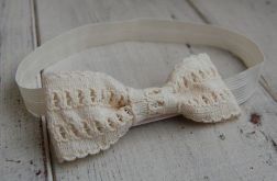 Opaska niemowlęca - Koronkowa w złamanej bieli