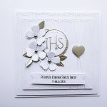 Kartka na Komunię z kwiatami ręcznie robiona - Elegancka kartka komunijna handmade