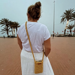 Mała torebka na ramię, etui na telefon,listonoszka żółta.  - 