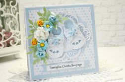 Kartka na Chrzest Święty z bucikami wz1