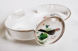 Ptaszek - srebrna bransoleta