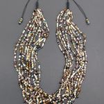 Naszyjnik Mix Korali Drobnych Brązowych Kremowych Z Drobinkami - 