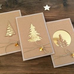 3 Kartki świąteczne eco z dzwoneczkami