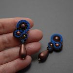 brązowo-kobaltowe kolczyki lub klipsy sutasz - 