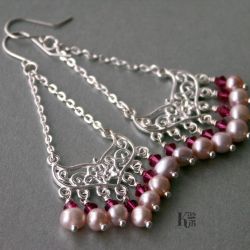 Sadalsuud - kolczyki z perłami i kryształami