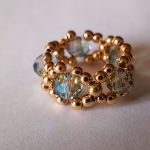 Komplet z kryształu australijskiegi i hematytu pozłacanego - 