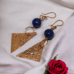 Kolczyki z czystej miedzi i lapis lazuli  - Efektowne miedziane kolczyki