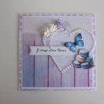 Kartka na Dzień Babci liiowe serce - Kartka na Dzień Babci liiowe serce