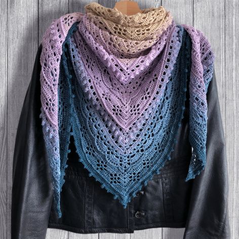 Szydełkowa chusta handmade LUNA, boho, ażurowa