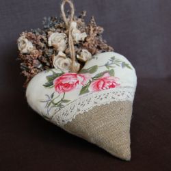 Serce Angielskie róże i len