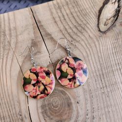 Kolczyki z grafiką pokryte żywicą - Jesienny Szept