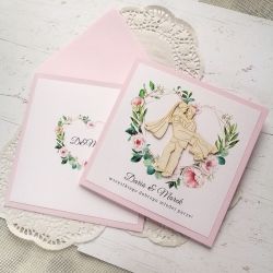 kartka ślubna delikatna różowa SLB 110