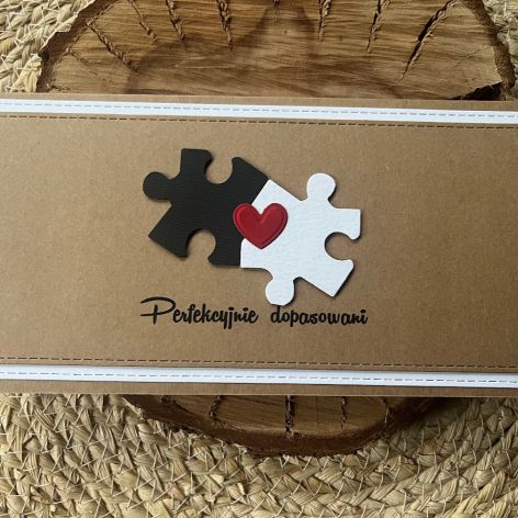 012,kartka na ślub do koperty z puzzlami