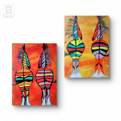 Kompozycja prac na płótnie,  40x50x2,  Barwy miłości 