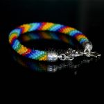 Rainbow | Beaded Crochet Rope | Bransoletka  - 