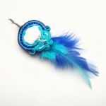 Blue Feathers kolczyki sutaszowe - 