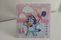 Kartka na urodziny Bluey z balonikami