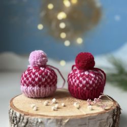 OZDOBY CHOINKOWE, różowe, 2 SZT