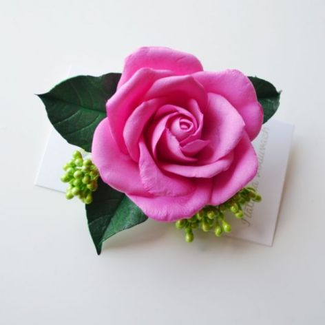 Ślubna spinka - Pink rose