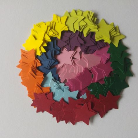scrapki dla dzieci-kolorowe gwiazdki (200szt)