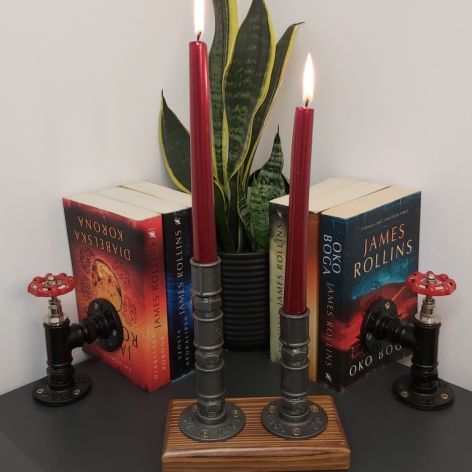 Świecznik Loftowy 2-ramienny F002_1-W1 Loft