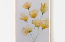 KWIATY-akwarela formatu -32/24 cm.